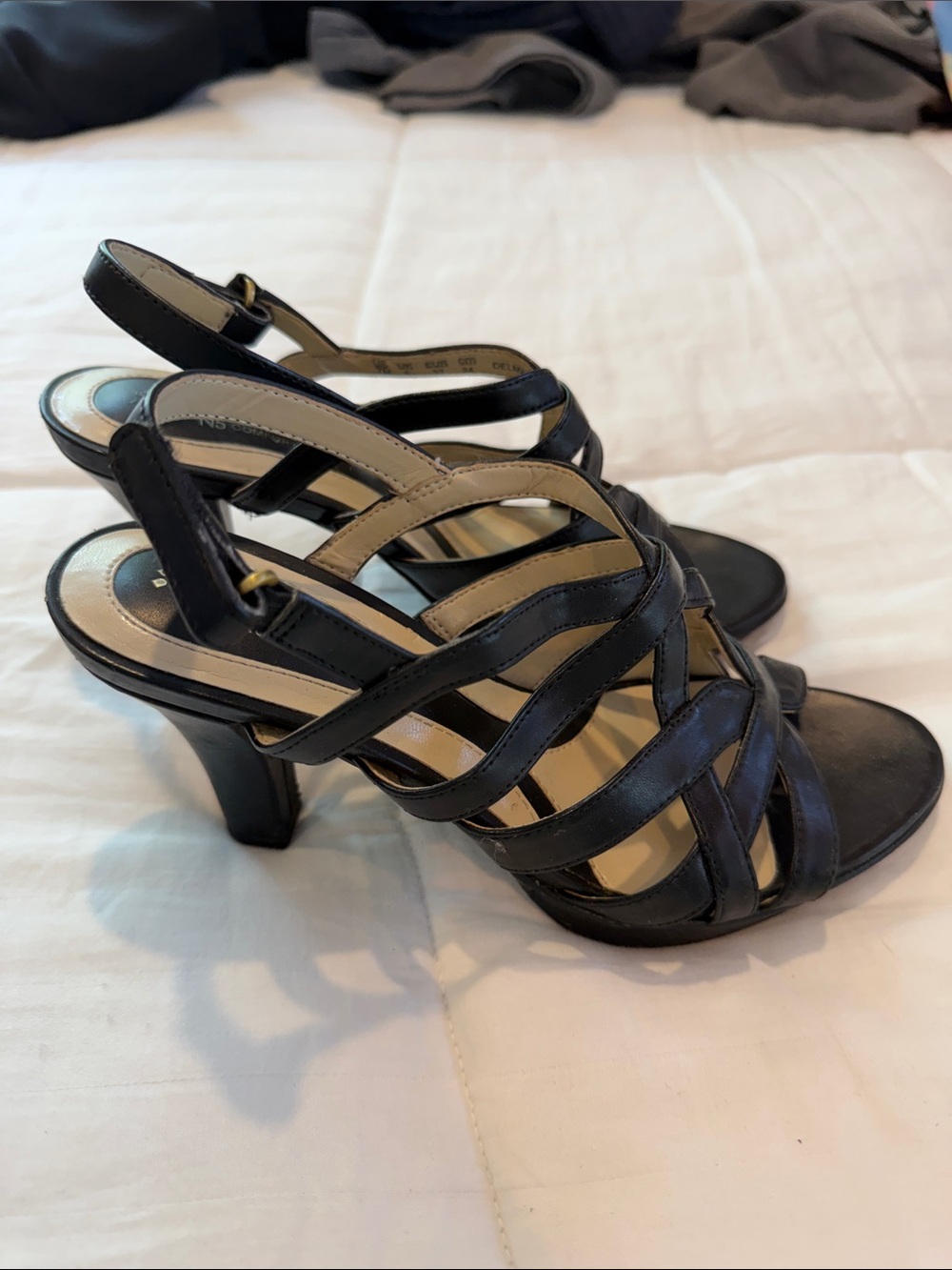 Naturalizer Black Strappy High Heel Sandals